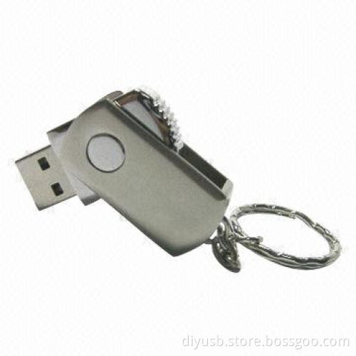 Mini Metal Swivel USB Flash Drive, 1 to 32GB Memory Capacity, CE, RoHS and FCC Marks